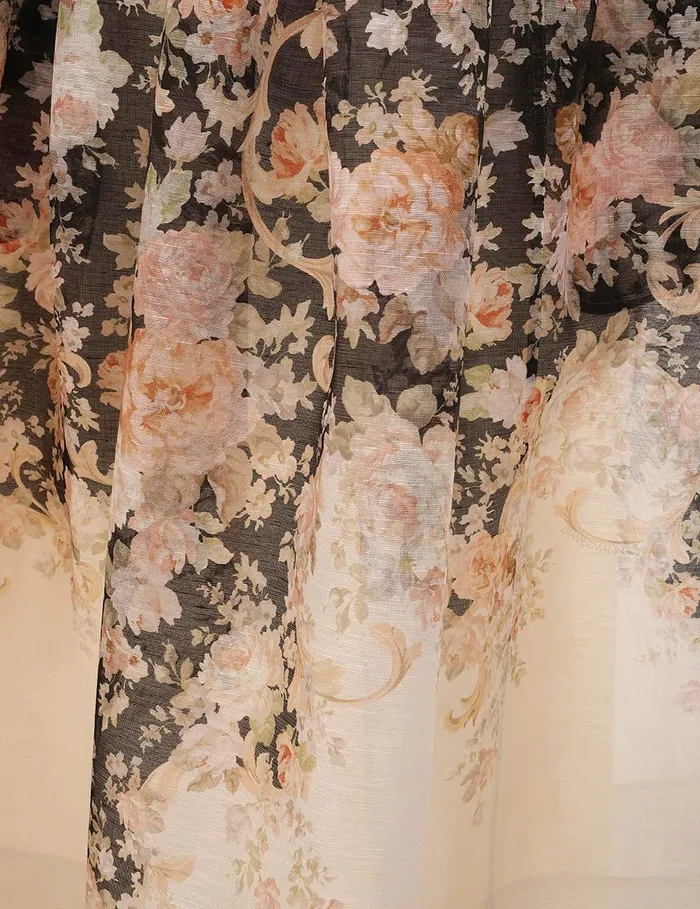Women Clothing Zimmermann Illustration Midi Dress Tea Rococo Floral