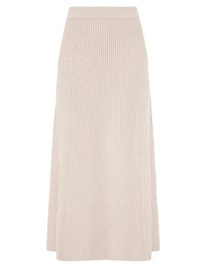Women Clothing Zimmermann Illustration Paneled Rib Skirt Cream