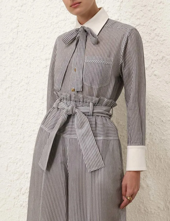 Women Clothing Zimmermann Illustration Style Shirt Stripe