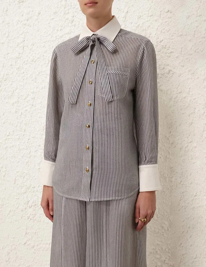 Women Clothing Zimmermann Illustration Style Shirt Stripe