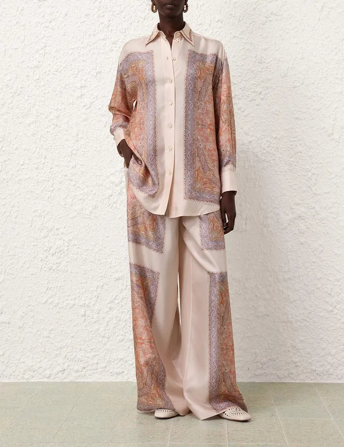 Women Clothing Zimmermann Illustration Track Pant Paisley Haze