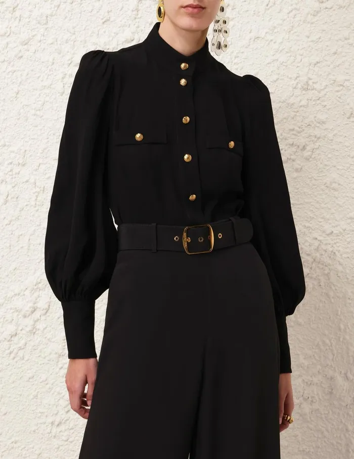 Women Clothing Zimmermann Utility Blouse Black