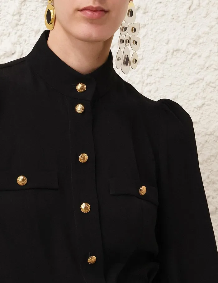 Women Clothing Zimmermann Utility Blouse Black