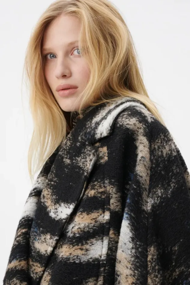 Women Coats and Jackets Lala Berlin Coat Olly Woolpolyester Blend Big Zebra Black Women Coats and Jackets Lala Berlin Coat Olly Woolpolyester Blend Big Zebra Black