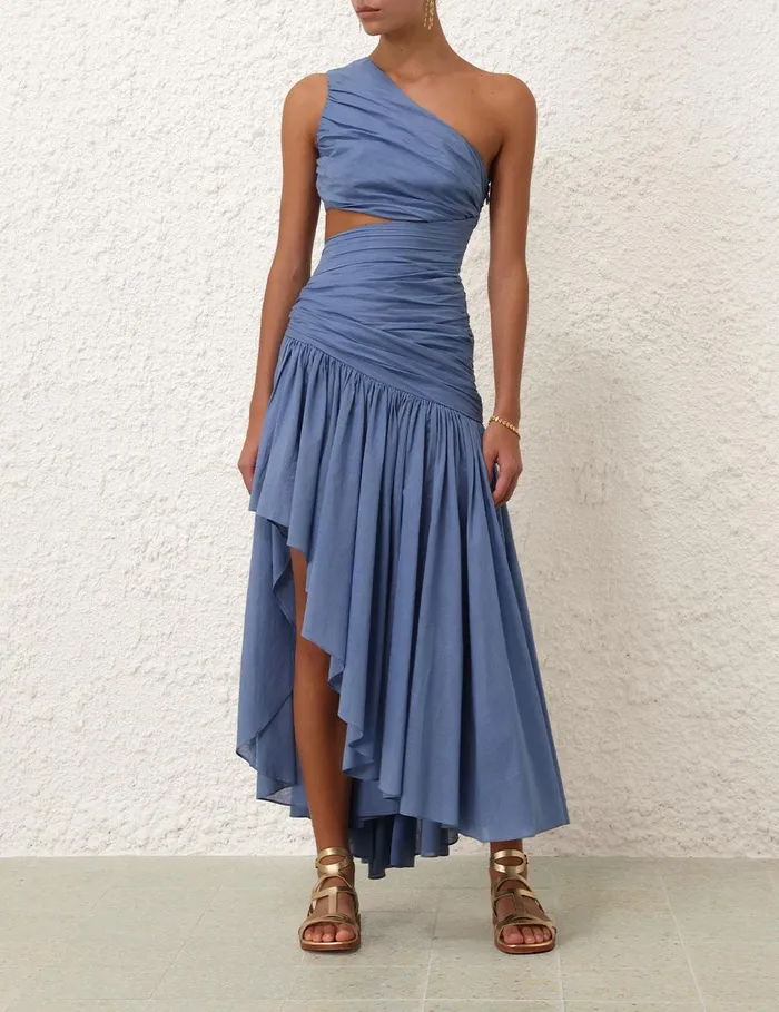 Women Dresses and Coverups Zimmermann Golden Asymmetric Dress Blue