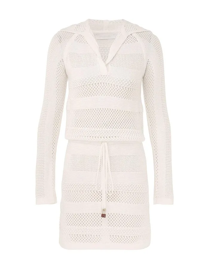 Women Dresses and Coverups Zimmermann Golden Hooded Mini Dress Ivory