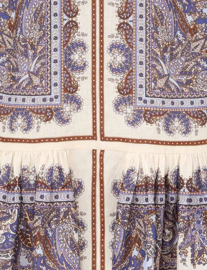 Women Dresses and Coverups Zimmermann Ottie Eyelet Mini Dress Purple Paisley
