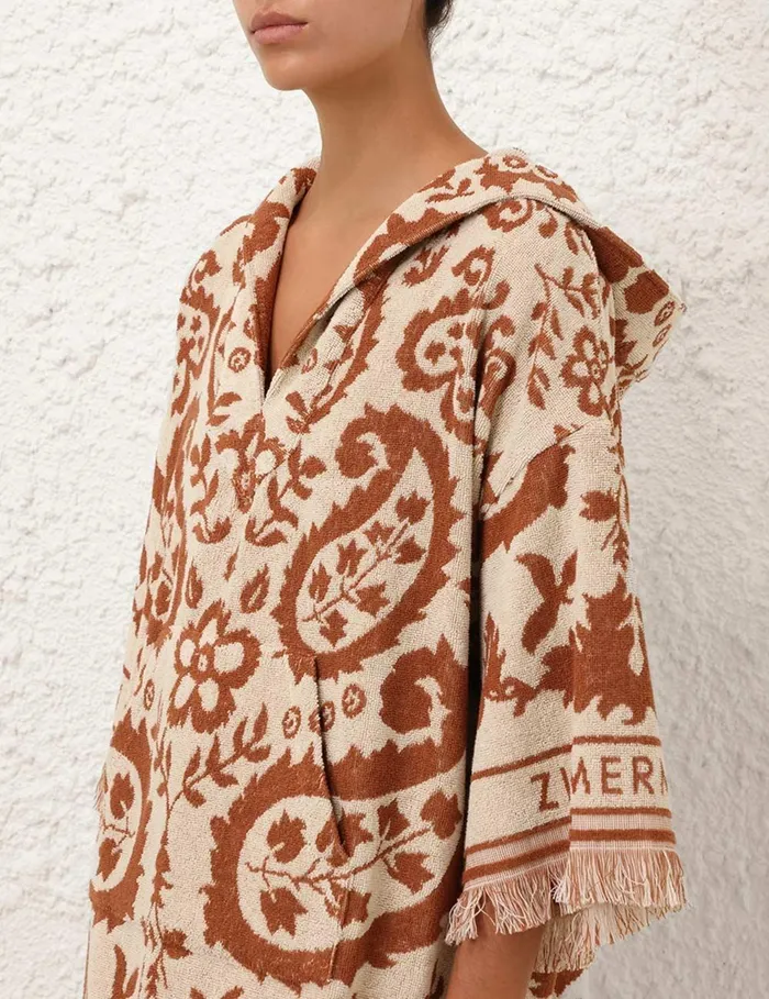 Women Dresses and Coverups Zimmermann Wylie Hooded Toweling Dress Creamtan
