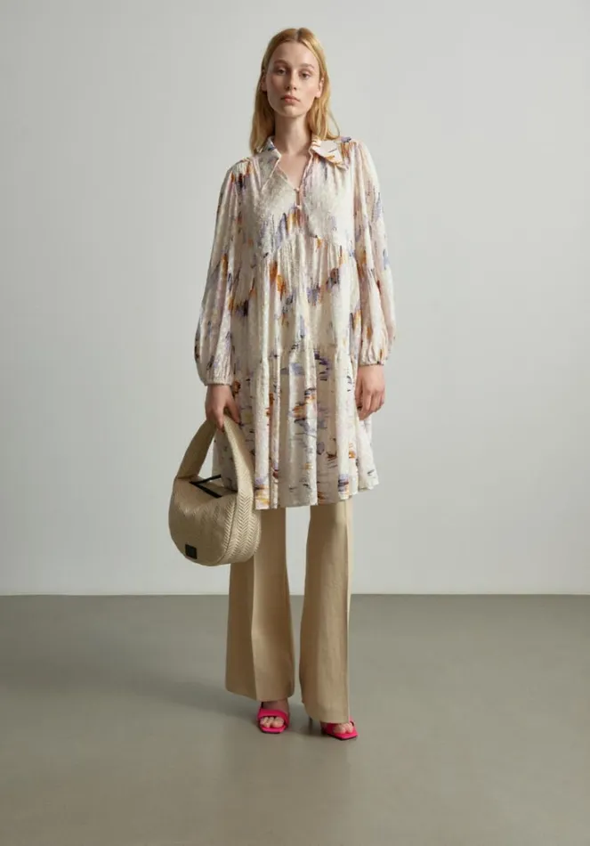 Women Dresses Lala Berlin Dress Derya Viscose Floral Fountain Pink Women Dresses Lala Berlin Dress Derya Viscose Floral Fountain Pink