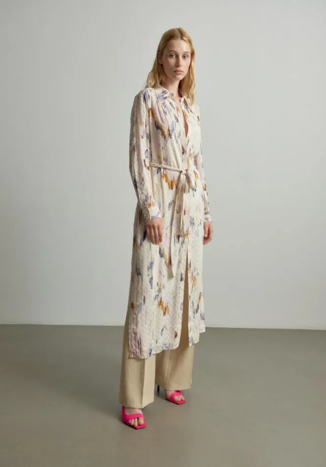 Women Dresses Lala Berlin Dress Derya Viscose Floral Fountain Pink Women Dresses Lala Berlin Dress Derya Viscose Floral Fountain Pink