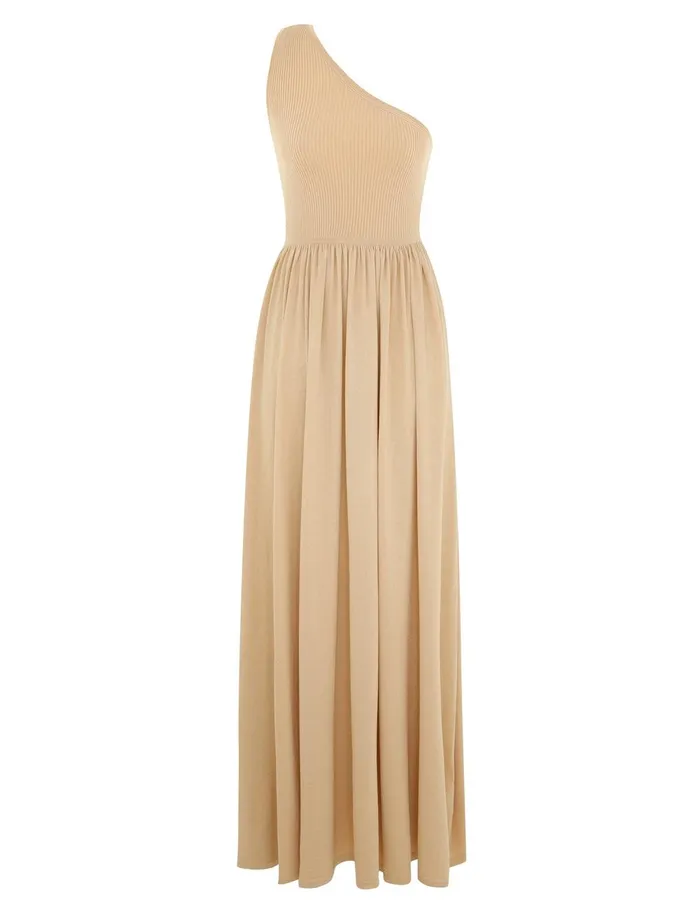 Women Dresses Zimmermann Crush Metallic Asymmetric Maxi Gold