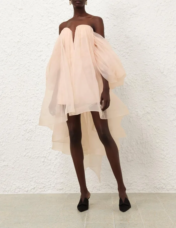Women Dresses Zimmermann Crush Strapless Mini Dress Peach