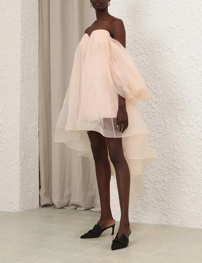 Women Dresses Zimmermann Crush Strapless Mini Dress Peach