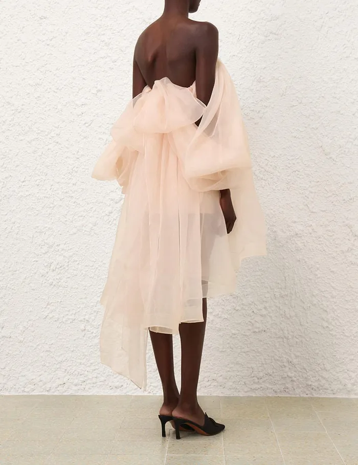 Women Dresses Zimmermann Crush Strapless Mini Dress Peach