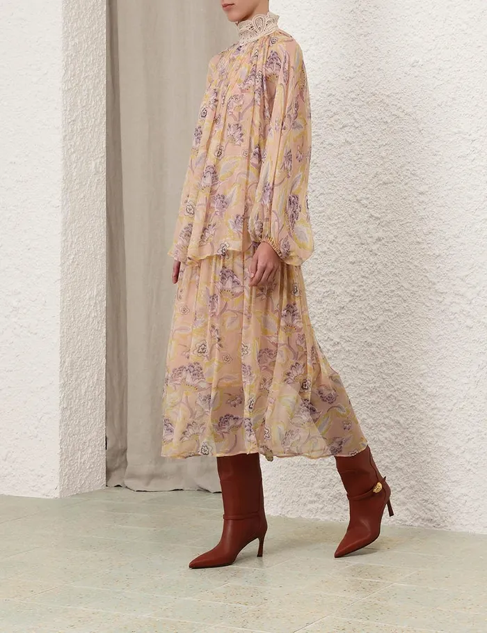 Women Dresses Zimmermann Illustration Lace Edge Dress Citrine Eden