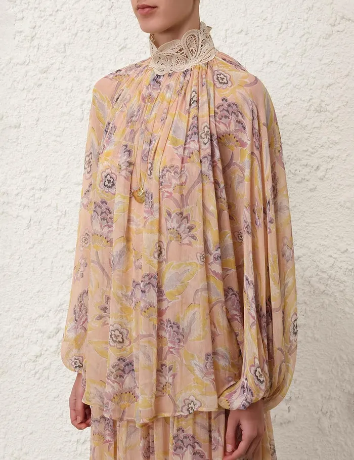 Women Dresses Zimmermann Illustration Lace Edge Dress Citrine Eden