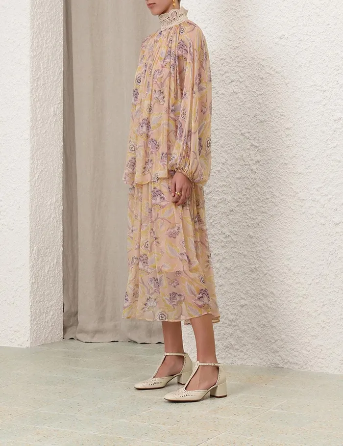 Women Dresses Zimmermann Illustration Lace Edge Dress Citrine Eden