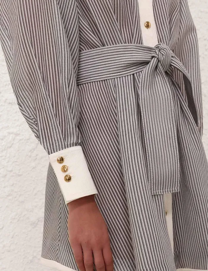 Women Dresses Zimmermann Illustration Tuck Mini Dress Stripe