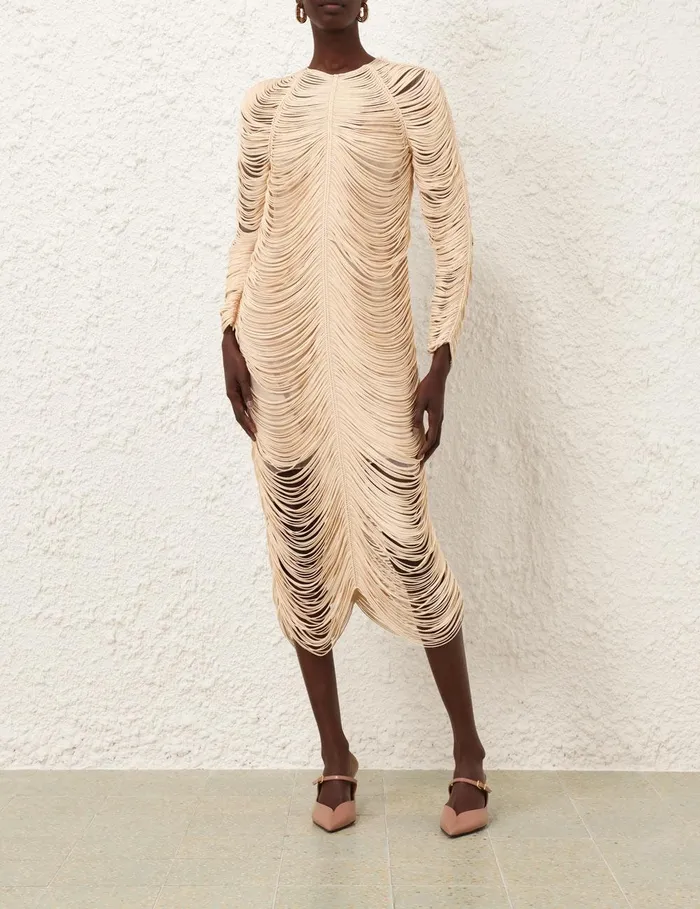 Women Dresses Zimmermann Pavilion Rouleau Midi Dress Cream