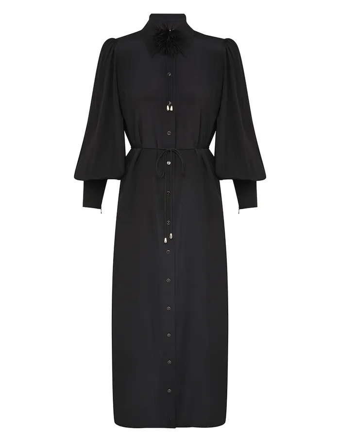 Women Dresses Zimmermann Shirt Midi Dress Black