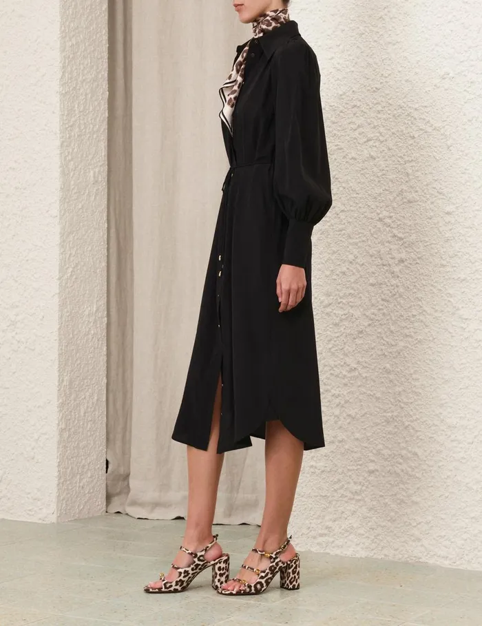 Women Dresses Zimmermann Shirt Midi Dress Black