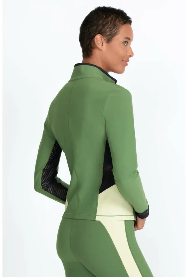 Women Endurance Mesh Zip Jacket Bronze Green Johnny Was Outerwear