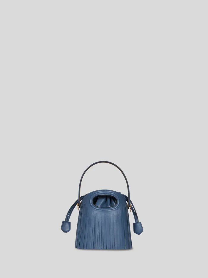 Women Etro Bucket Bags Small Saturno Bag With Fringing Light Blue Women Etro Bucket Bags Small Saturno Bag With Fringing Light Blue