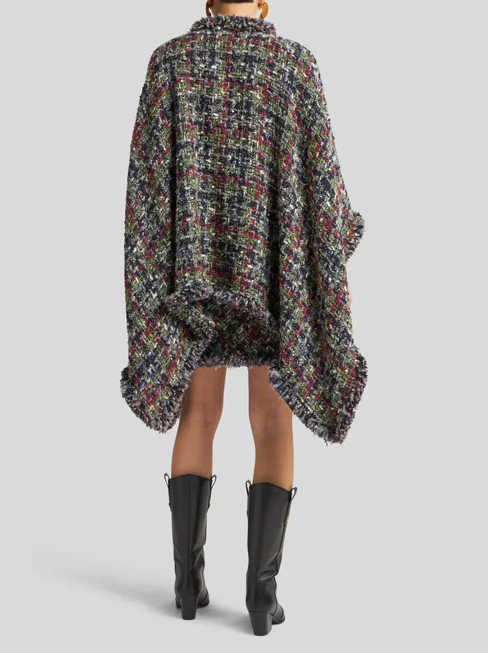 Women Etro Capes And Ponchos Boucl Cape Multicolour Women Etro Capes And Ponchos Boucl Cape Multicolour
