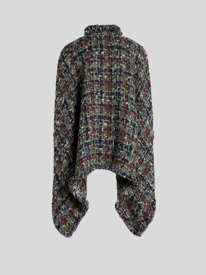 Women Etro Capes And Ponchos Boucl Cape Multicolour Women Etro Capes And Ponchos Boucl Cape Multicolour