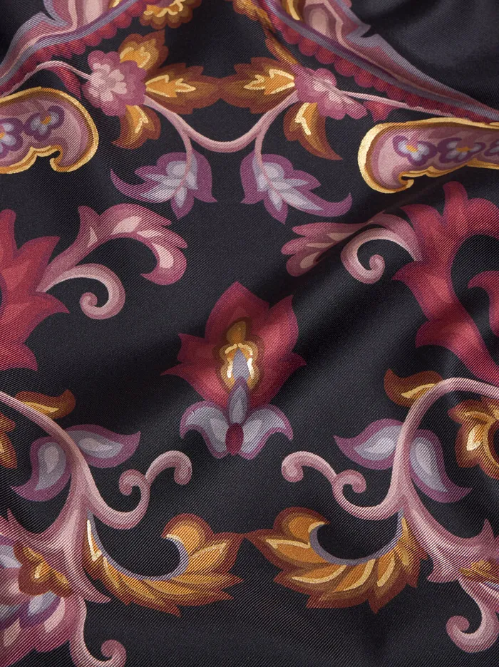 Women Etro Capes And Ponchos Silk Twill Kesa With Placed Print Black Women Etro Capes And Ponchos Silk Twill Kesa With Placed Print Black