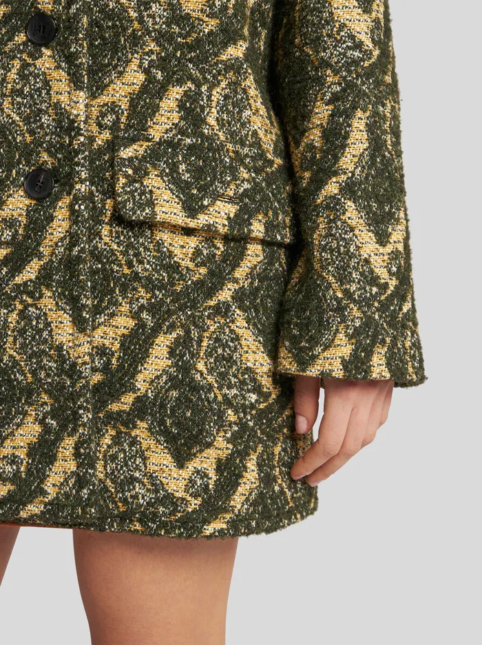 Women Etro Coats And Outerwear DoubleBreasted Boucl Jacquard Jacket Yellow Women Etro Coats And Outerwear DoubleBreasted Boucl Jacquard Jacket Yellow