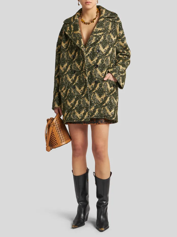 Women Etro Coats And Outerwear DoubleBreasted Boucl Jacquard Jacket Yellow Women Etro Coats And Outerwear DoubleBreasted Boucl Jacquard Jacket Yellow