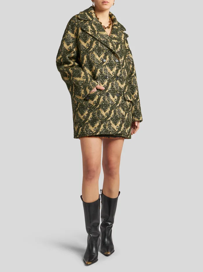 Women Etro Coats And Outerwear DoubleBreasted Boucl Jacquard Jacket Yellow Women Etro Coats And Outerwear DoubleBreasted Boucl Jacquard Jacket Yellow