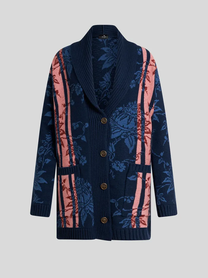 Women Etro Coats And Outerwear Maxi Cardigan Navy Blue