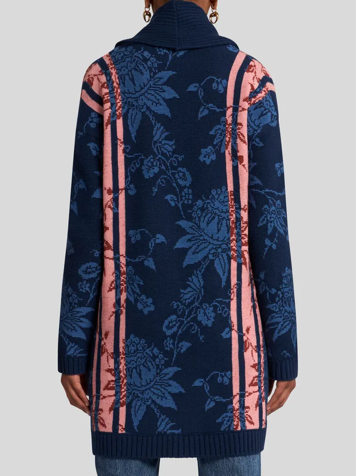Women Etro Coats And Outerwear Maxi Cardigan Navy Blue Women Etro Coats And Outerwear Maxi Cardigan Navy Blue