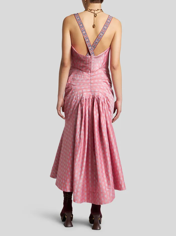 Women Etro Dresses Cotton Jacquard Dress Red Women Etro Dresses Cotton Jacquard Dress Red