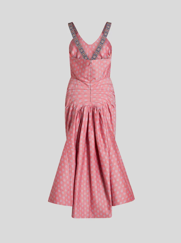 Women Etro Dresses Cotton Jacquard Dress Red Women Etro Dresses Cotton Jacquard Dress Red