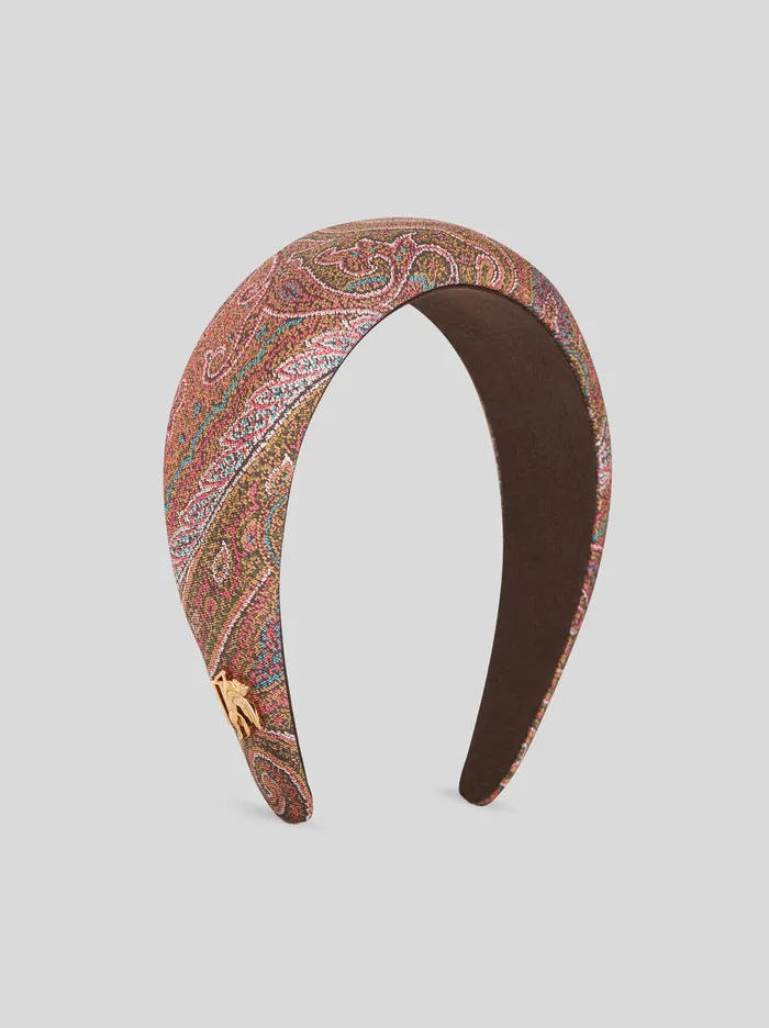Women Etro Hair Accessories Paisley Hair Band With Pegaso Multicolour