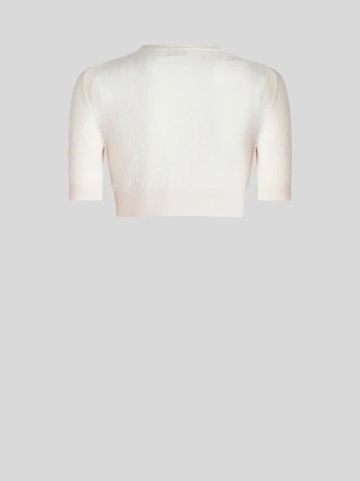 Women Etro Knitwear Cropped Wool Cardigan White Women Etro Knitwear Cropped Wool Cardigan White