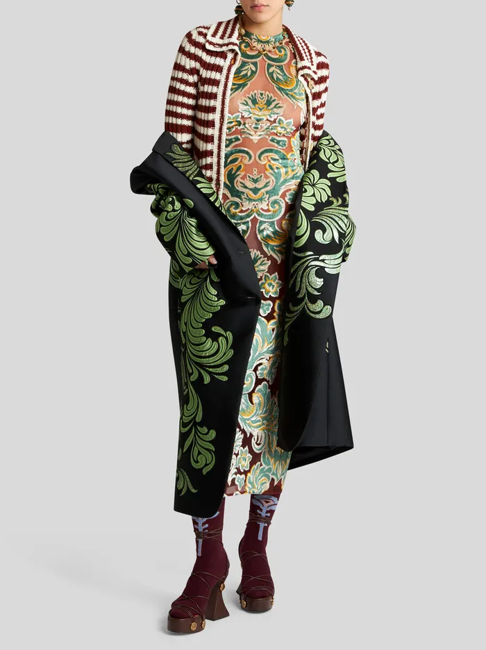 Women Etro Knitwear Striped Knit Cardigan Red Women Etro Knitwear Striped Knit Cardigan Red
