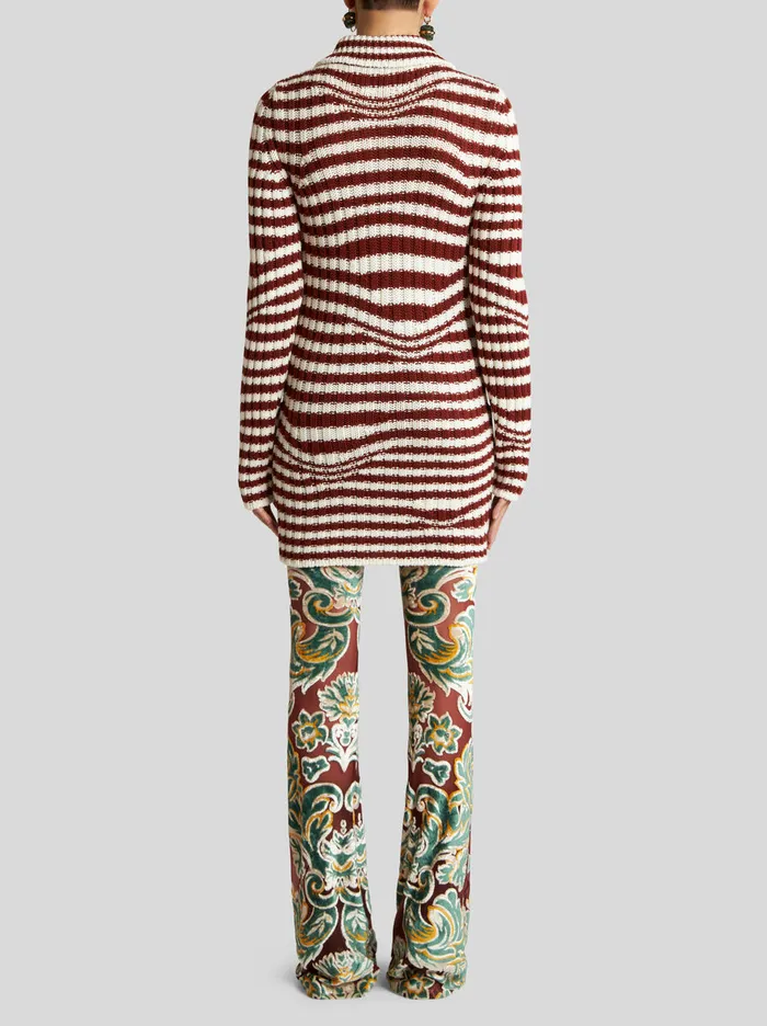 Women Etro Knitwear Striped Knit Cardigan Red Women Etro Knitwear Striped Knit Cardigan Red