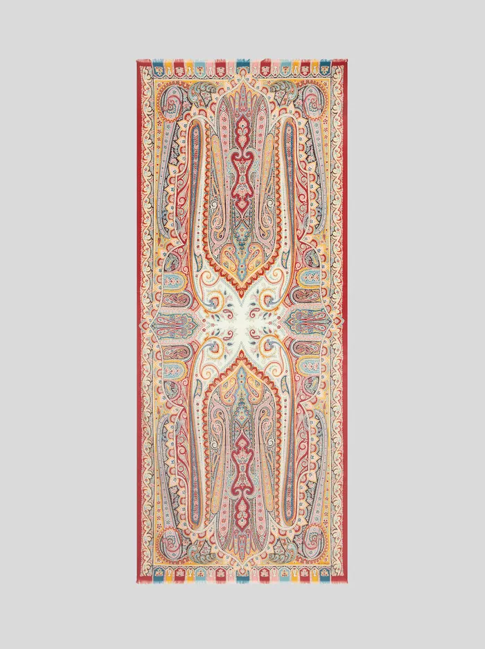 Women Etro Scarves And Silk Wool And Silk Scarf With Multicoloured Print Multicolour Women Etro Scarves And Silk Wool And Silk Scarf With Multicoloured Print Multicolour