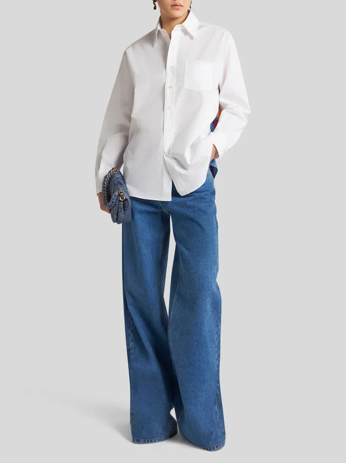 Women Etro Shirts And Blouses Cotton And Silk Shirt White Women Etro Shirts And Blouses Cotton And Silk Shirt White