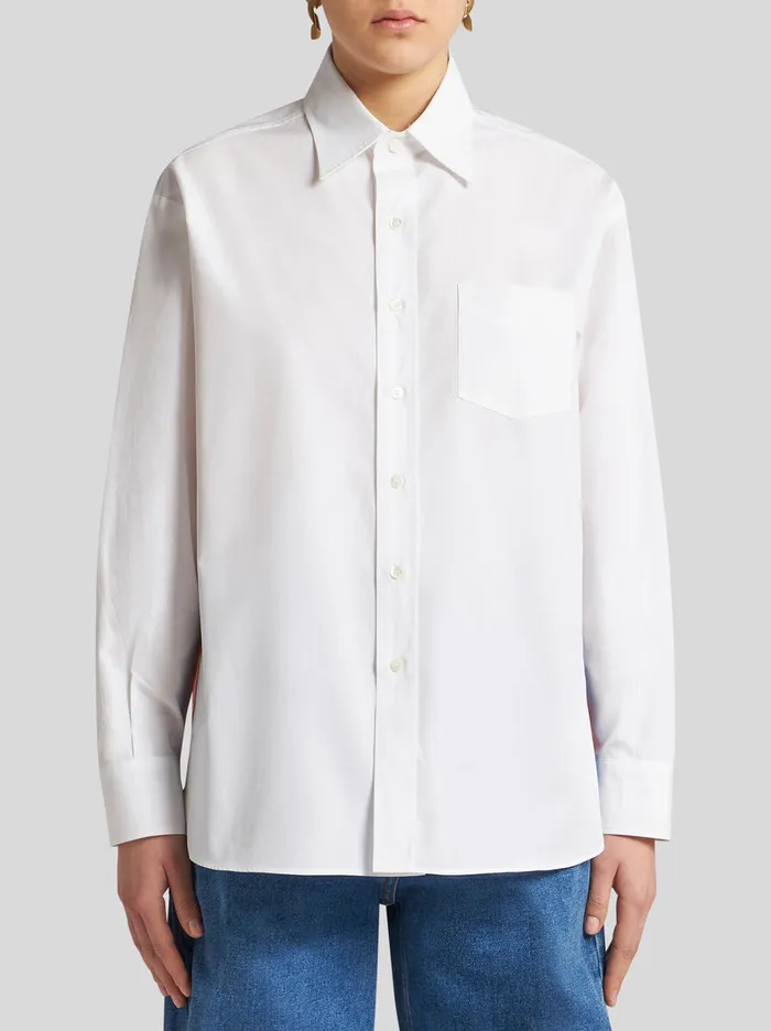 Women Etro Shirts And Blouses Cotton And Silk Shirt White Women Etro Shirts And Blouses Cotton And Silk Shirt White