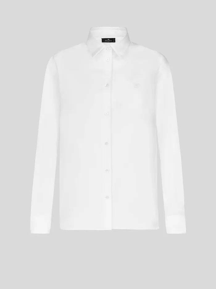 Women Etro Shirts And Blouses Oxford Shirt With Pegaso Detail White