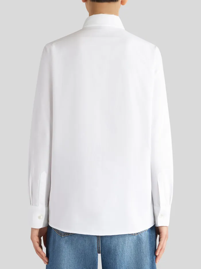 Women Etro Shirts And Blouses Oxford Shirt With Pegaso Detail White Women Etro Shirts And Blouses Oxford Shirt With Pegaso Detail White