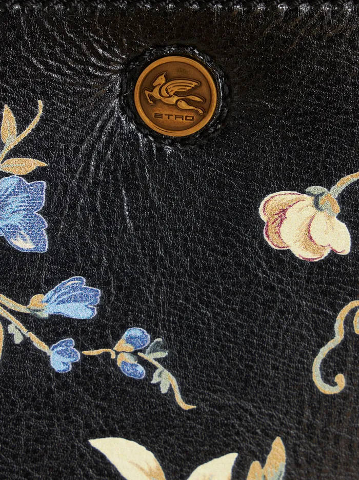 Women Etro Shopping Bags Medium Floral Print Shopping Bag Black Women Etro Shopping Bags Medium Floral Print Shopping Bag Black
