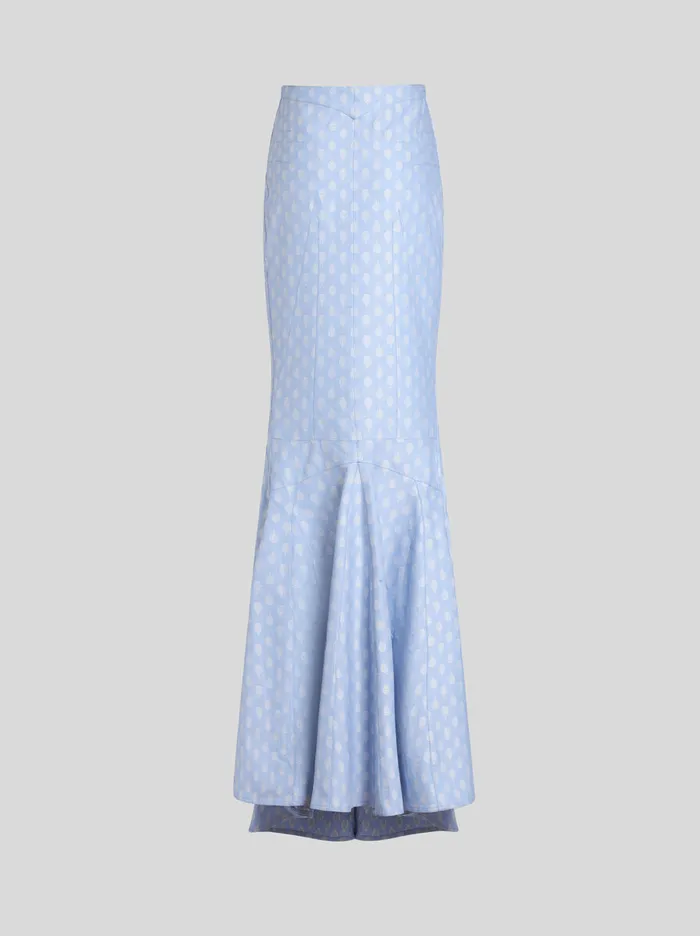 Women Etro Skirts Jacquard Mermaid Skirt Light Blue Women Etro Skirts Jacquard Mermaid Skirt Light Blue