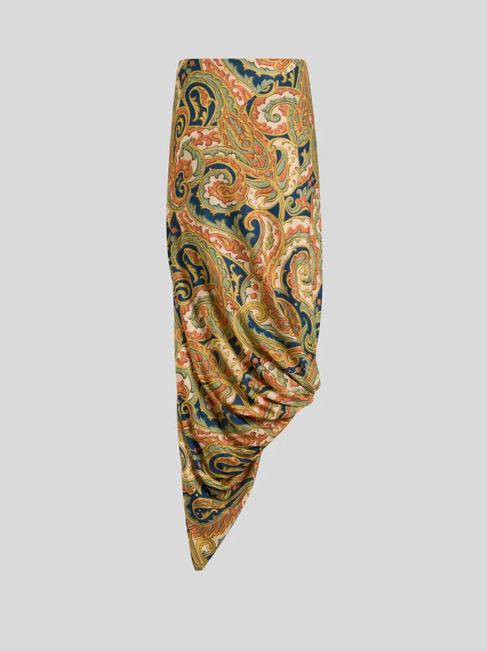 Women Etro Skirts Printed Jersey Skirt Navy Blue Women Etro Skirts Printed Jersey Skirt Navy Blue