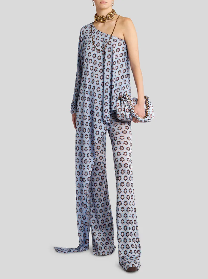 Women Etro Tops OneShoulder Top In Lightweight Jersey Light Blue Women Etro Tops OneShoulder Top In Lightweight Jersey Light Blue
